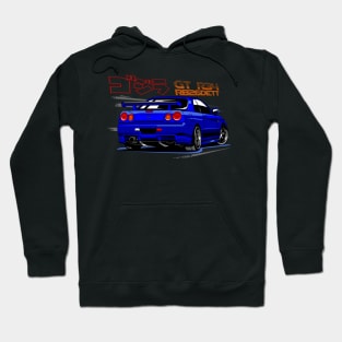 Nissan Skyline GTR 34 Blue Back Hoodie